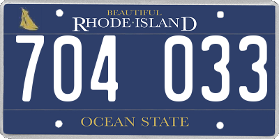 RI license plate 704033