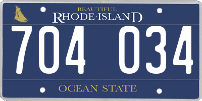 RI license plate 704034