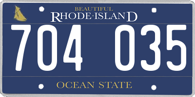 RI license plate 704035