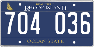 RI license plate 704036