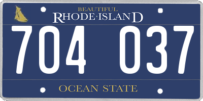 RI license plate 704037