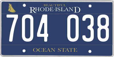 RI license plate 704038