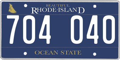 RI license plate 704040