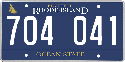 RI license plate 704041