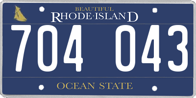 RI license plate 704043