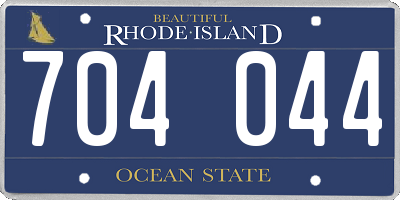 RI license plate 704044