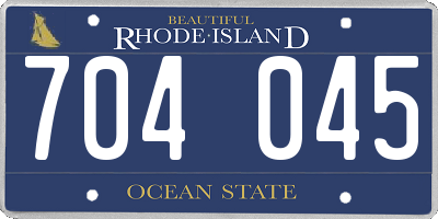 RI license plate 704045