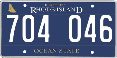 RI license plate 704046