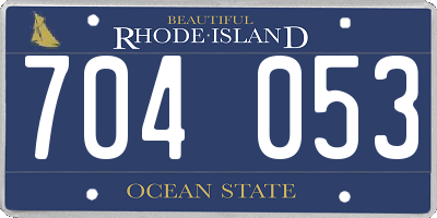 RI license plate 704053