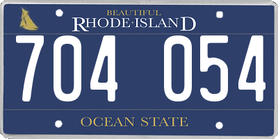 RI license plate 704054
