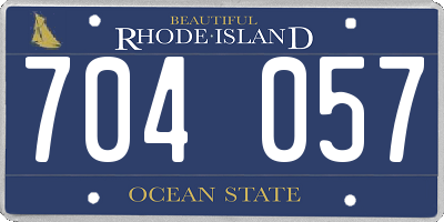 RI license plate 704057