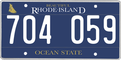 RI license plate 704059