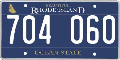 RI license plate 704060
