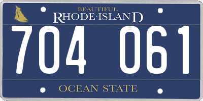 RI license plate 704061
