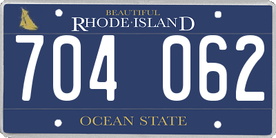 RI license plate 704062