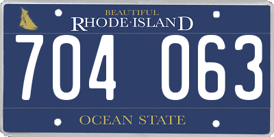 RI license plate 704063