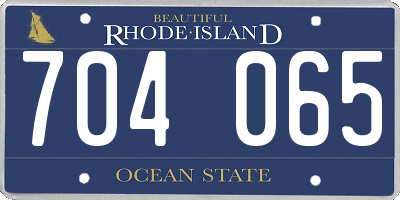 RI license plate 704065