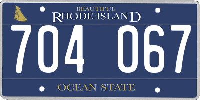 RI license plate 704067