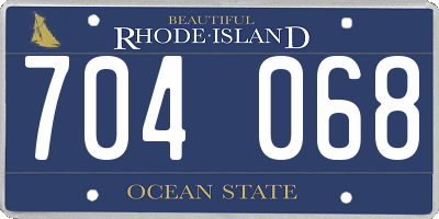 RI license plate 704068