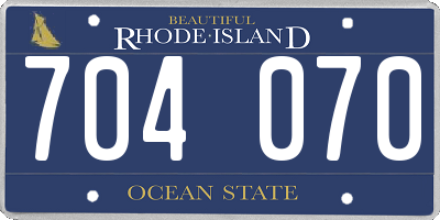 RI license plate 704070