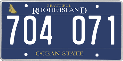RI license plate 704071