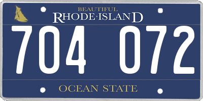 RI license plate 704072