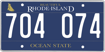 RI license plate 704074