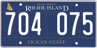RI license plate 704075