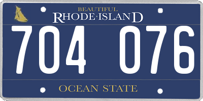 RI license plate 704076