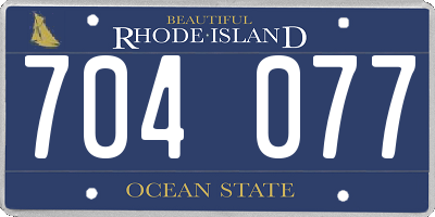 RI license plate 704077