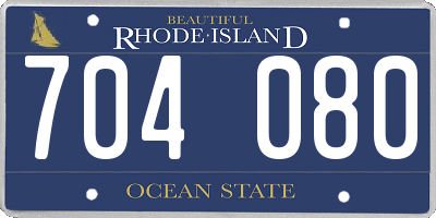 RI license plate 704080