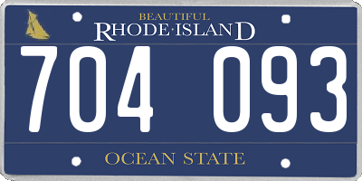 RI license plate 704093