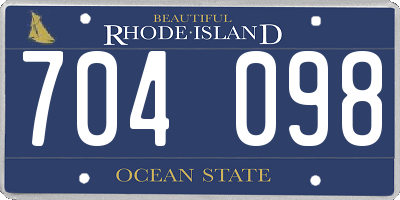 RI license plate 704098