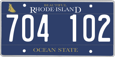 RI license plate 704102