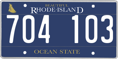RI license plate 704103