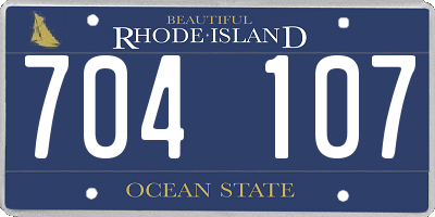 RI license plate 704107