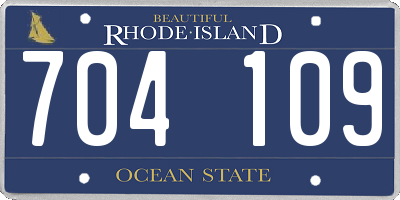 RI license plate 704109