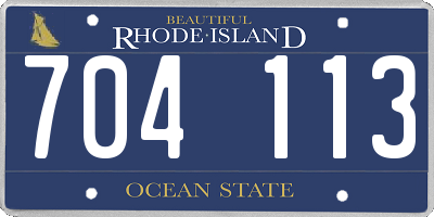 RI license plate 704113