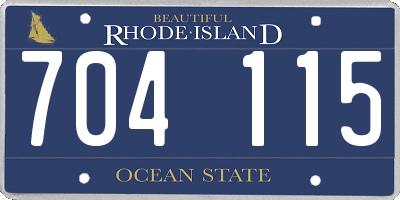 RI license plate 704115
