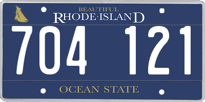 RI license plate 704121