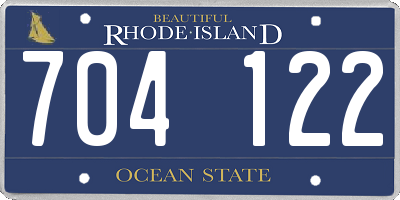 RI license plate 704122