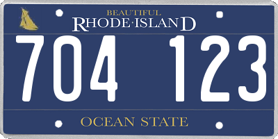 RI license plate 704123