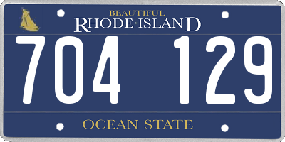 RI license plate 704129