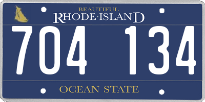 RI license plate 704134