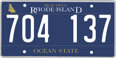 RI license plate 704137