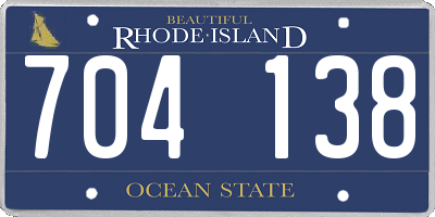 RI license plate 704138