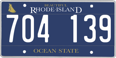 RI license plate 704139