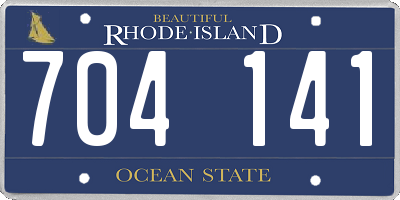 RI license plate 704141