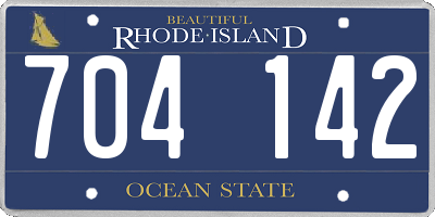 RI license plate 704142