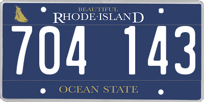 RI license plate 704143
